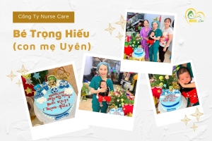 Các điều dưỡng viên của Nurse Care tiến hành dịch vụ tắm tại nhà cho Bé Trọng Hiếu (con của mẹ Liên).