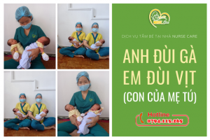 Các điều dưỡng viên của Nurse Care tiến hành dịch vụ tắm tại nhà cho 2 bé con của mẹ Tú.