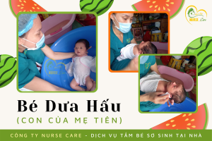 Các điều dưỡng viên của Nurse Care tiến hành dịch vụ tắm tại nhà cho Bé Dưa Hấu - con của mẹ Tiên