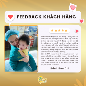 Feedback của khách hàng Bánh Bao Chỉ khi trải nghiệm dịch vụ tại Nurse Care.