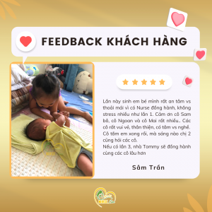 Feedback của khách hàng Sâm Trần khi trải nghiệm dịch vụ tại Nurse Care.