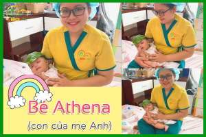 Các điều dưỡng viên của Nurse Care tiến hành dịch vụ tắm tại nhà cho Bé Athena (con của mẹ Anh). 
